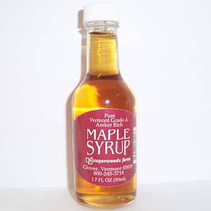 Vermont maple syrup in whisky nip glass bottle - D&D Sugarwoods Farm - Glover, Vermont