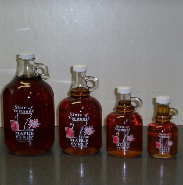 Vermont Maple Syrup - glass bottles - D&D Sugarwoods Farm - Glover, Vermont